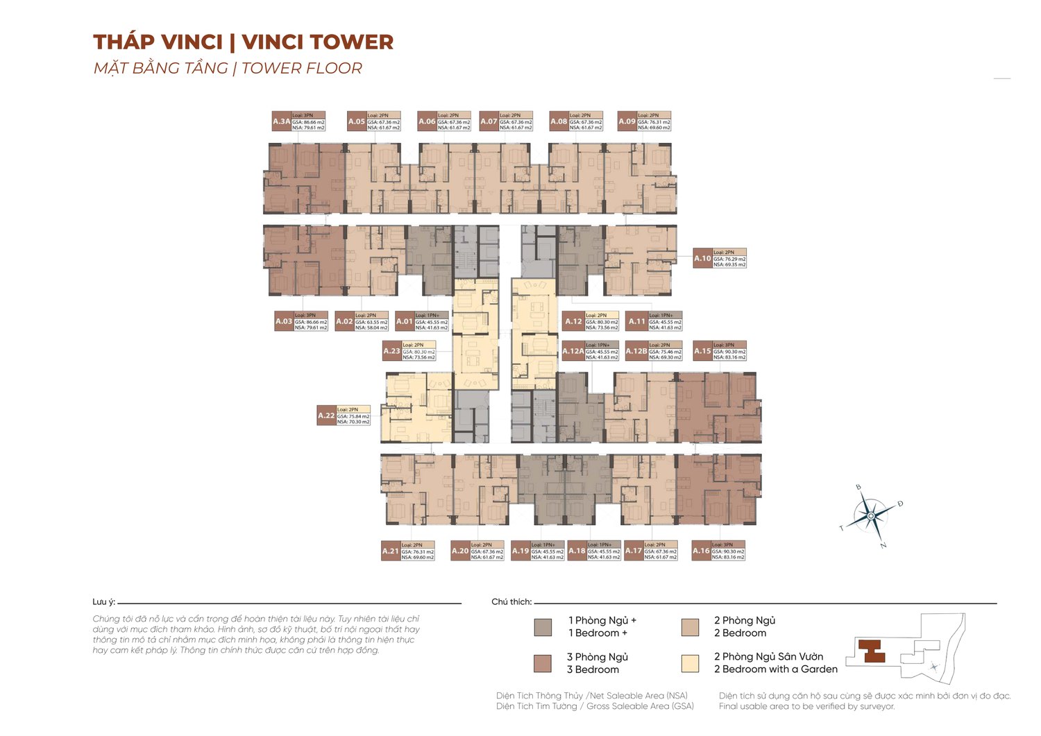 Mặt bằng tầng điển hình tháp Vinci