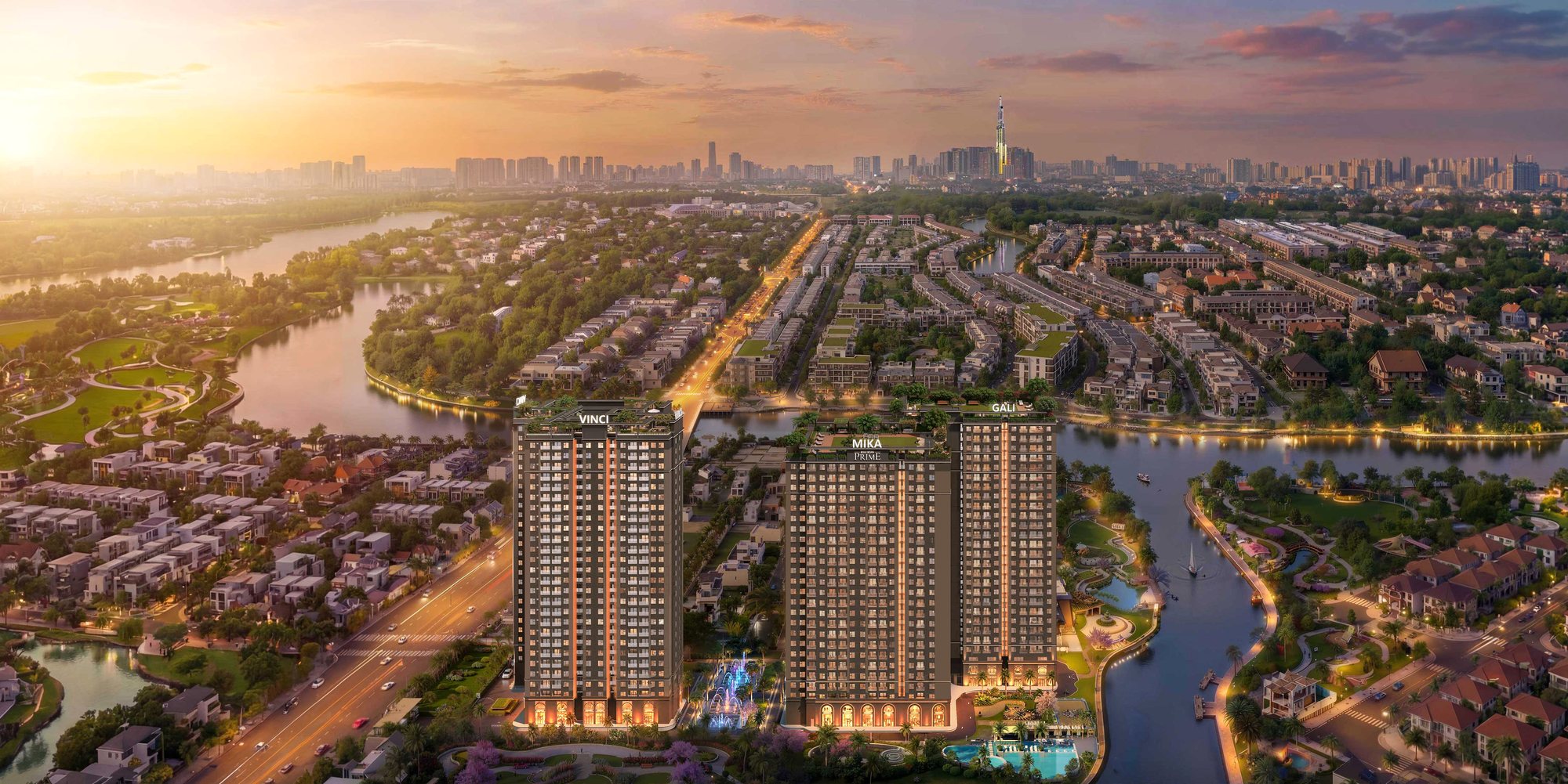 Phối cảnh tổng thể Khải Hoàn Prime bên sông Sài Gòn