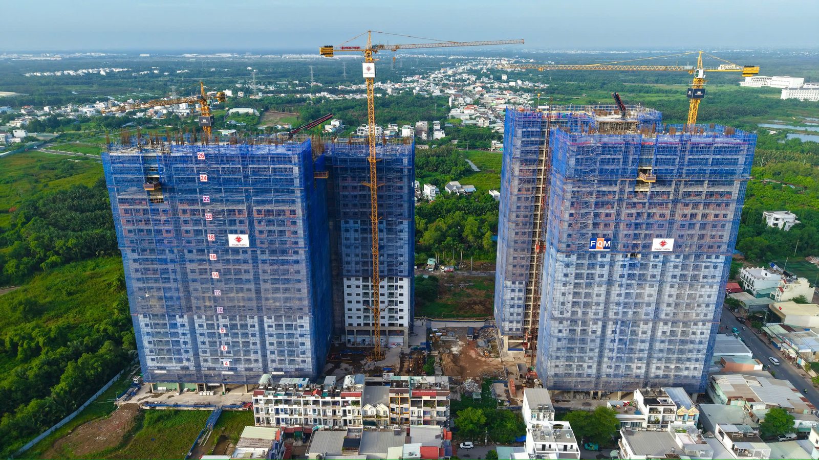 Toàn cảnh 2 tháp Khải Hoàn Prime đã cất nóc tháng 07/2026